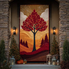 Living Roots Quilted Door Curtain printed door curtain
