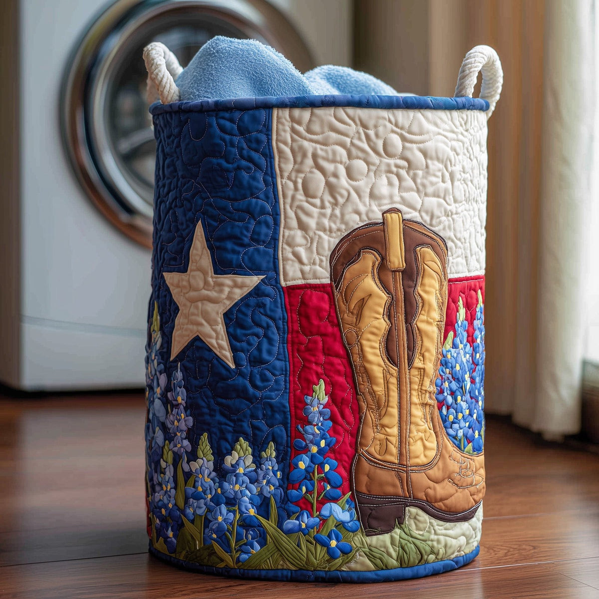 Lone Star Quilted Laundry Hamper printed laundry hamper