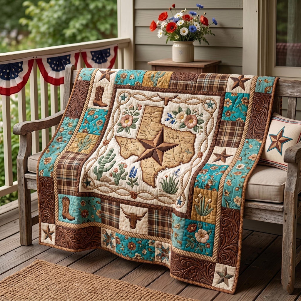 Lone Star Spirit Quilted Blanket printed blanket