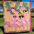 Lovable Flamingo Quilted Blanket printed blanket