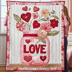 Love Jar Quilted Blanket printed blanket