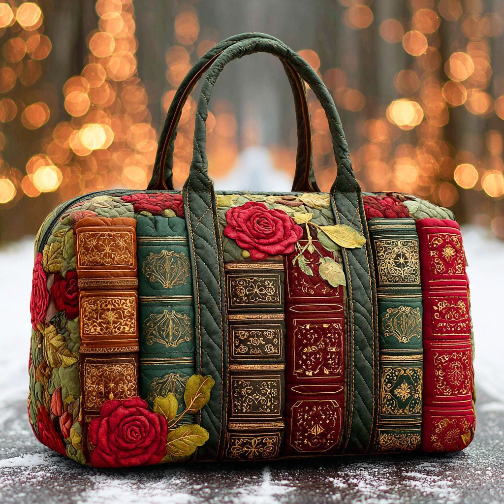 Magic Pages Quilted Duffle Bag printed quilted duffle bag