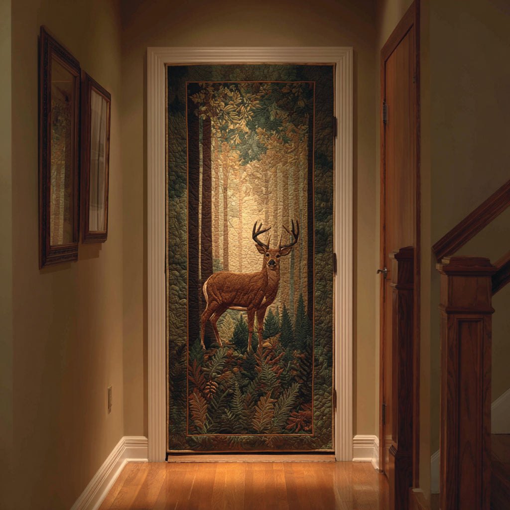 Majestic Deer Quilted Door Curtain printed door curtain