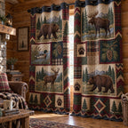 Majestic Forest Grove Quilted Curtains printed door curtain
