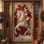Majestic Holiday Stallion Quilted Door Curtain printed door curtain