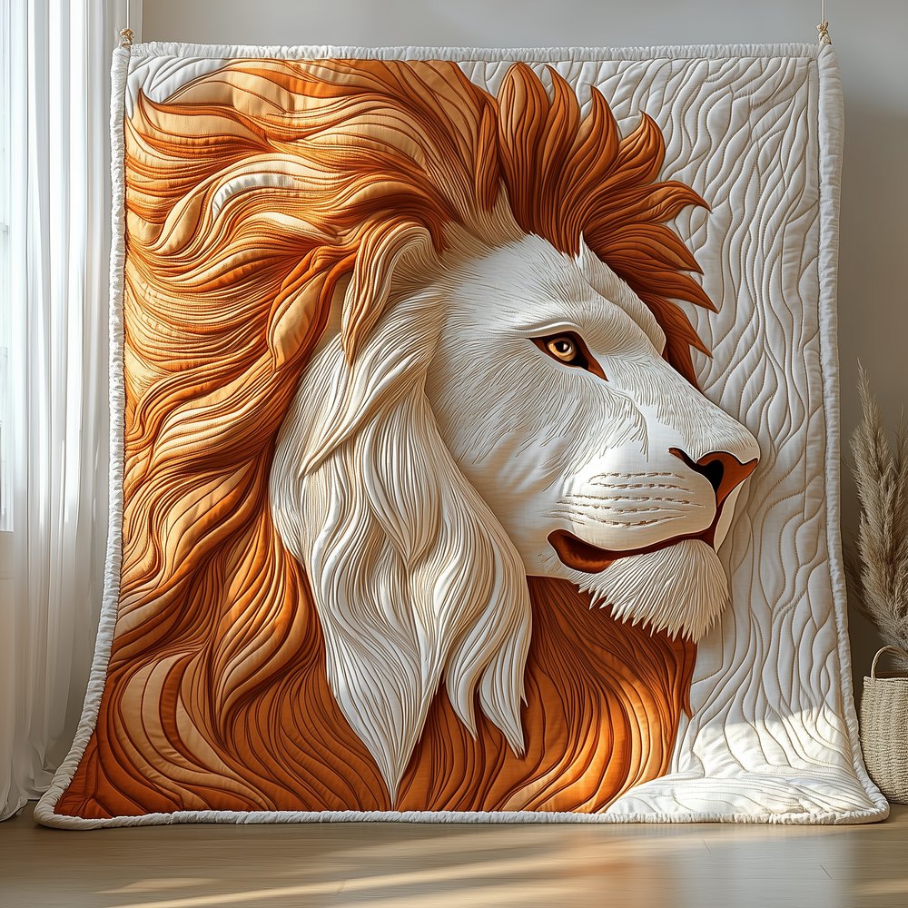 Majestic Lion Quilted Blanket printed blanket