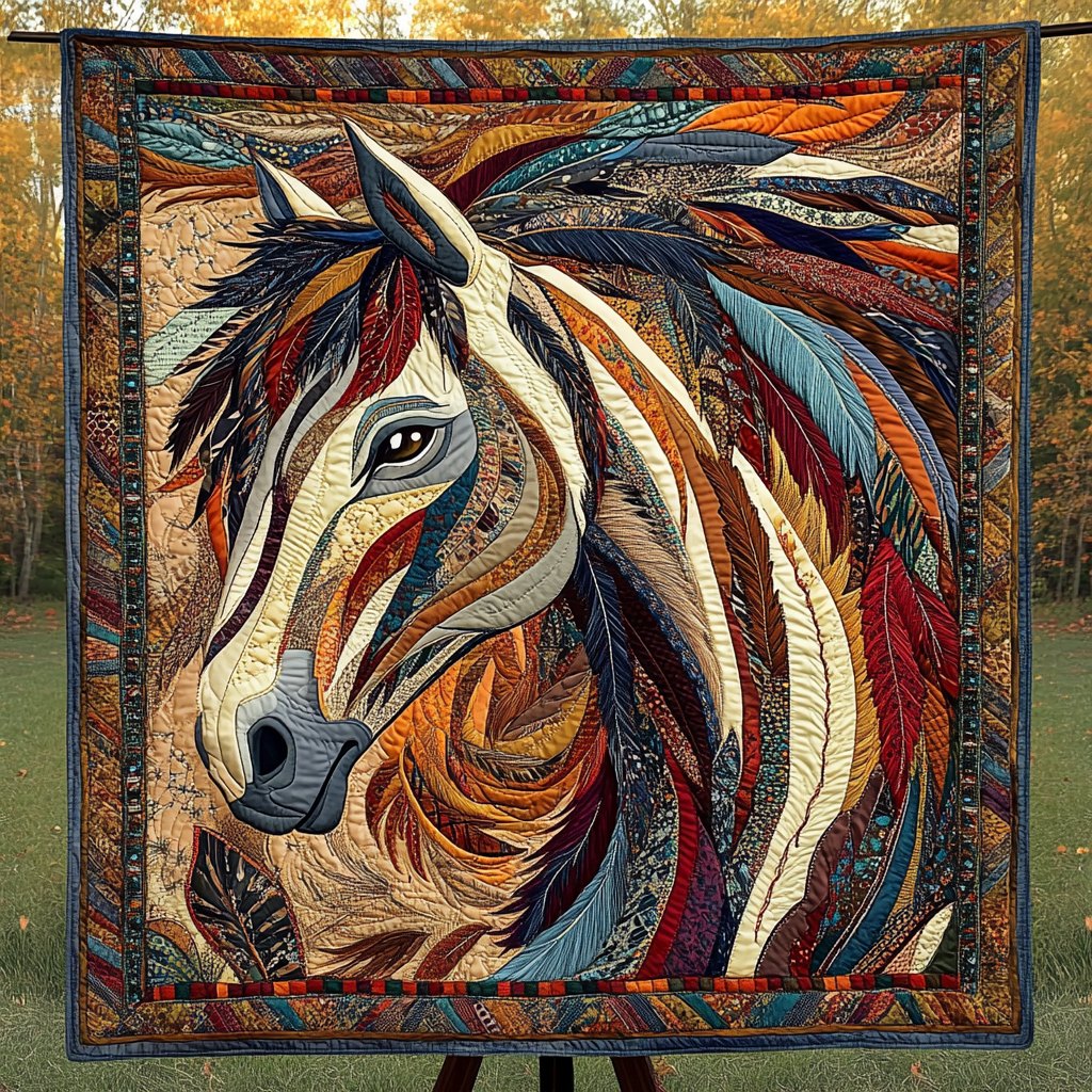 Majestic Mane Quilted Blanket printed blanket