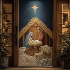 Manger Miracle Quilted Door Curtain printed door curtain