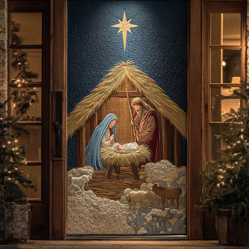 Manger Miracle Quilted Door Curtain printed door curtain