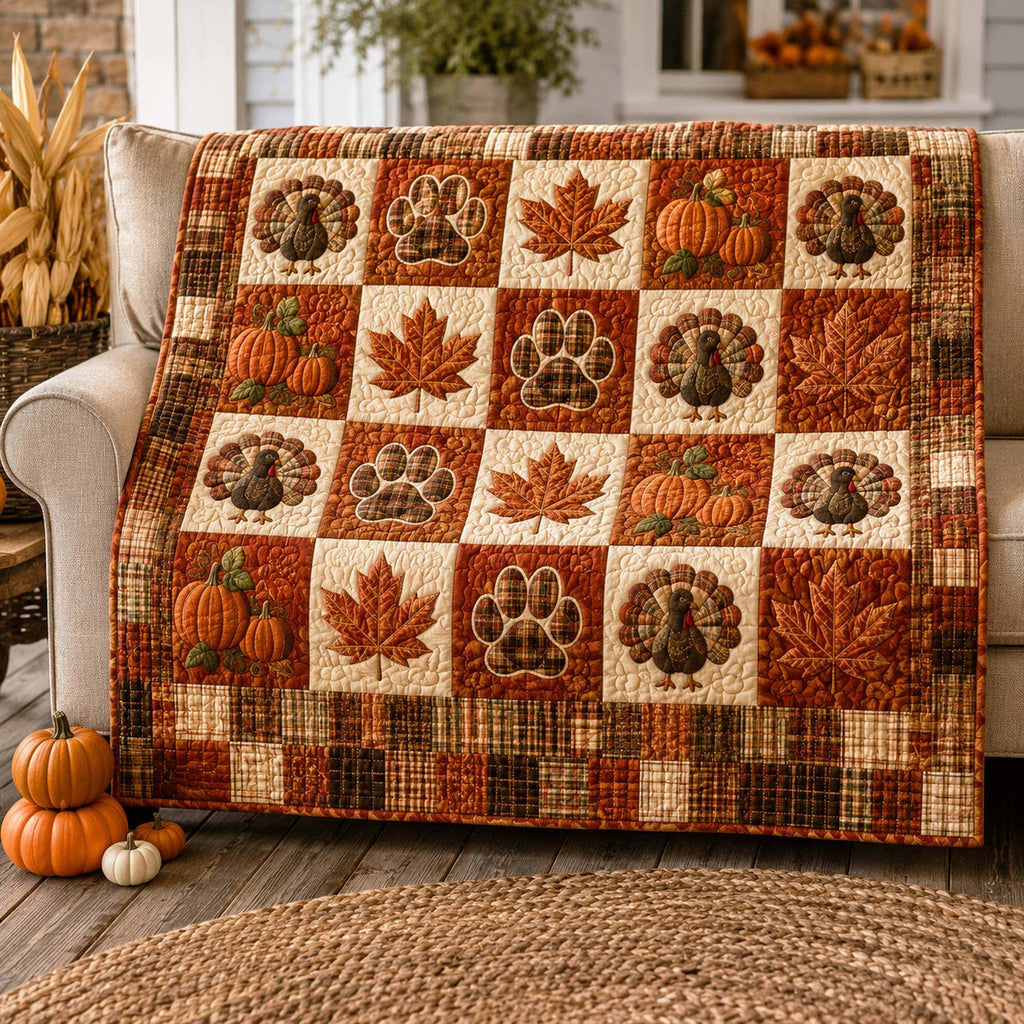 Maple Paws Quilted Blanket printed quilt blanket