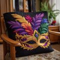 Masked Joy Quilted Tote Bag printed quilted tote bag