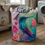 Meadow Petal Quilted Laundry Hamper printed laundry hamper