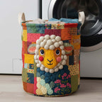 Meadow Sheep Quilted Laundry Hamper printed laundry hamper