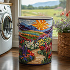 Meadow Song Quilted Laundry Hamper printed laundry hamper