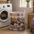 Meadow Whiskers Quilted Laundry Hamper printed laundry hamper