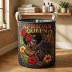 Melanin Legacy Quilted Laundry Hamper printed laundry hamper