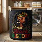 Melanin Legacy Quilted Laundry Hamper printed laundry hamper