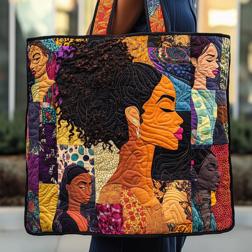 Patchwork Sisterhood Melanin Magic Quilted Tote Bag