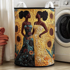 Melanin Quilted Laundry Hamper printed laundry hamper