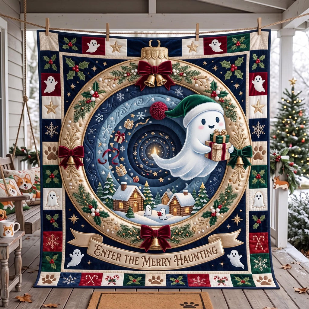 Merry Haunting Quilted Blanket printed blanket