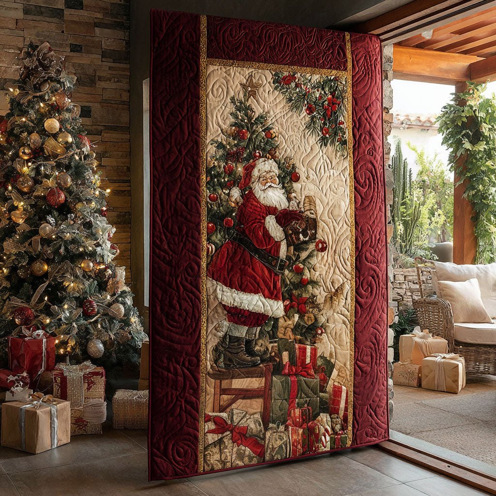 Merry Maker Santa Quilted Door Curtain printed door curtain