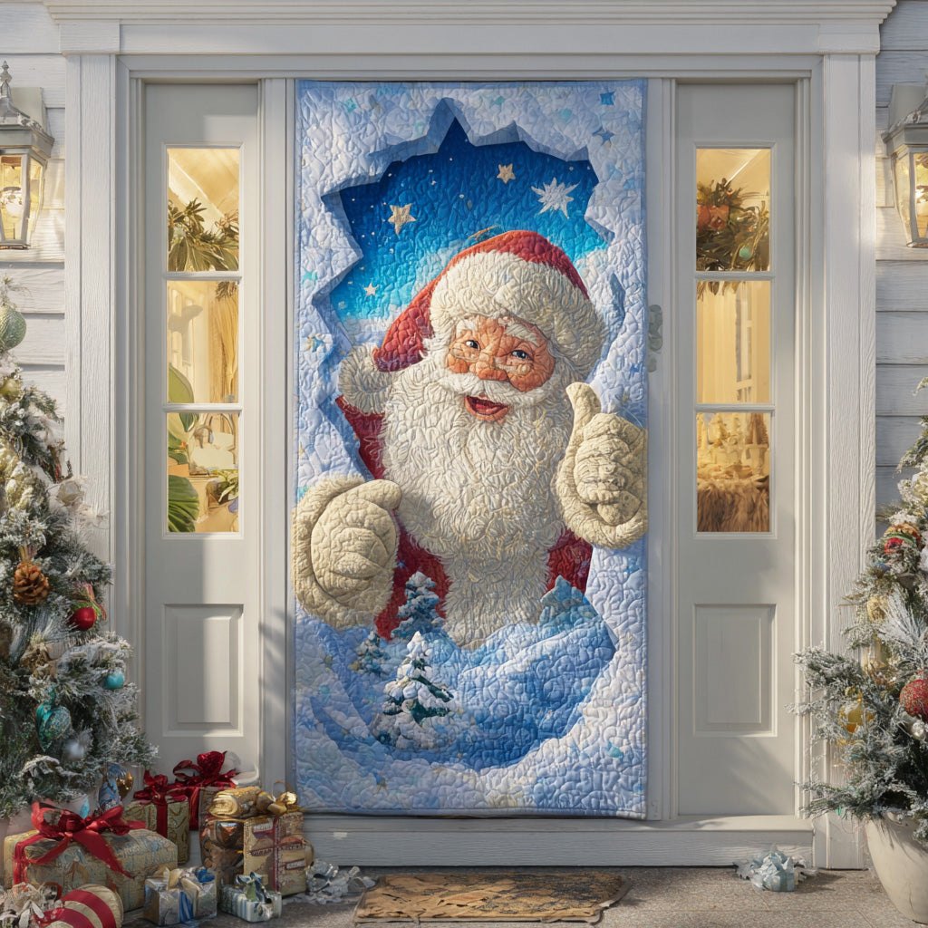 Merry Santa Journey Quilted Door Curtain printed door curtain