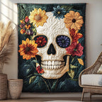 Mexican Heritage Skull Quilted Blanket printed blanket