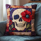 Mexican Skull Art Quilted Cushion Cover printed cushion cover