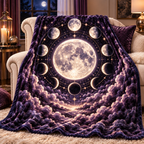 Lunar Velvet Sherpa & Fleece Blanket with printed optical 3D artwork in its use setting