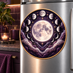 Lunar Velvet Acrylic Refrigerator Magnet with printed optical 3D artwork in its use setting