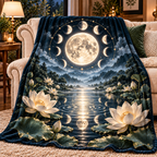 Stillwater Orbit Sherpa & Fleece Blanket with printed optical 3D artwork in its use setting