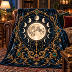 Astral Heirloom Sherpa & Fleece Blanket with printed optical 3D artwork in its use setting