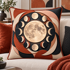 Lunar Gallery Quilted Cushion Cover with printed optical 3D artwork in its use setting
