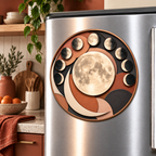 Lunar Gallery Acrylic Refrigerator Magnet with printed optical 3D artwork in its use setting