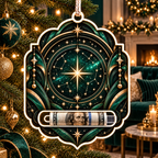 Aurum Starfield Acrylic Cash Holder Ornament with printed optical 3D artwork in its use setting