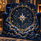 Starlit Collector Sherpa & Fleece Blanket with printed optical 3D artwork in its use setting
