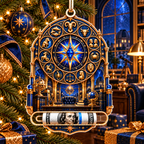 Zodiac Executive Observatory Acrylic Cash Holder Ornament with printed optical 3D artwork in its use setting