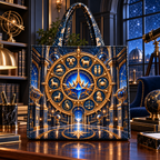 Zodiac Executive Observatory Quilted Tote Bag with printed optical 3D artwork in its use setting