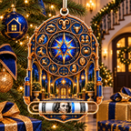 Zodiac Welcome Portal Acrylic Cash Holder Ornament with printed optical 3D artwork in its use setting