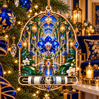 Celestial Gallery Garden Acrylic Cash Holder Ornament with printed optical 3D artwork in its use setting