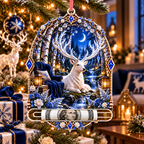 White Stag Quiet Glen Acrylic Cash Holder Ornament with printed optical 3D artwork in its use setting