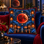 Lunar Eclipse Loft Gallery Quilted Tote Bag with printed optical 3D artwork in its use setting