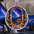 Milky Way Hearthlight Arch Acrylic Refrigerator Magnet with printed optical 3D artwork in its use setting