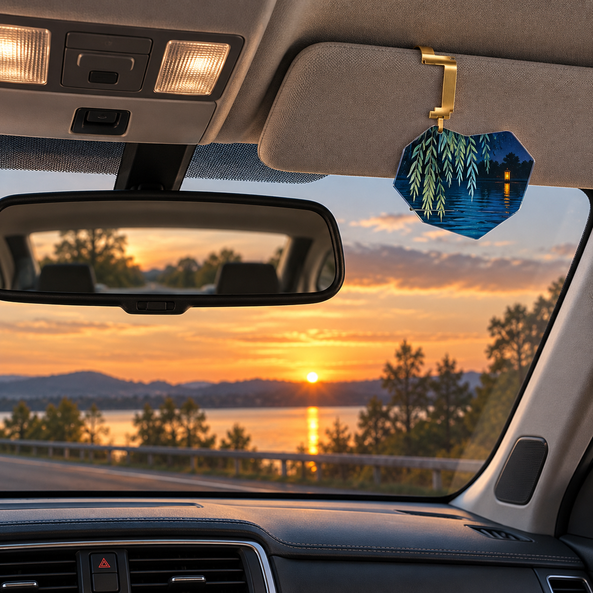 Willow Ember Reflection Holographic Car Visor Clip main lifestyle product image