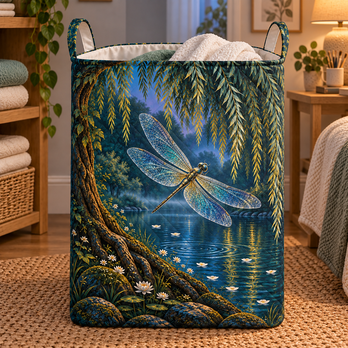 Willow Glasswing Drift Laundry Hamper main product lifestyle image