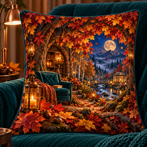 Amber Canopy Reading Portal Quilted Cushion Cover