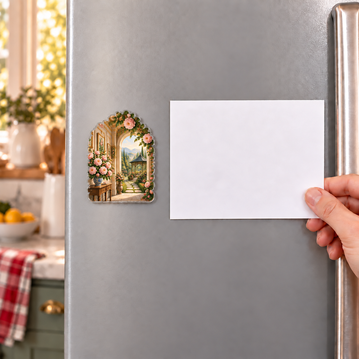 Camellia Gallery Acrylic Refrigerator Magnet with flat printed botanical gallery artwork