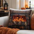 Midnight Cemetery Gate Quilted Pillow Case printed quilted cushion cover