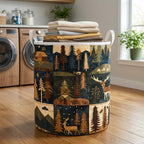 Midnight Forest Quilted Laundry Hamper printed laundry hamper