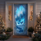Midnight Frost Forest Quilted Door Curtain printed door curtain